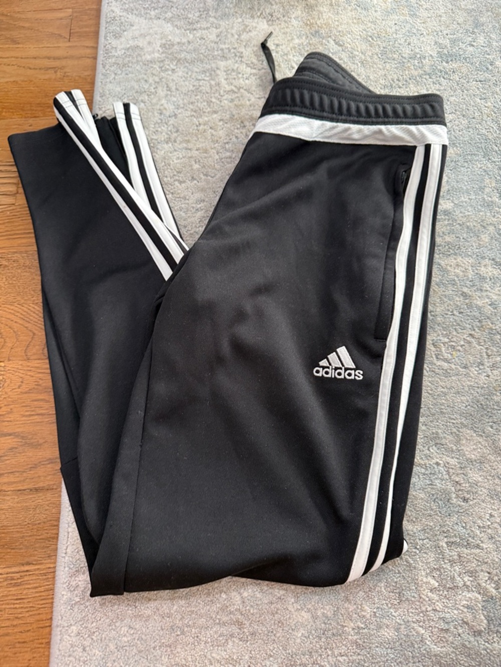 adidas Black Joggers with White 3-Stripes - Kids